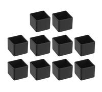 sourcing map 10Pcs Chair Leg Floor Protectors, 25x25mm/0.98x0.98" PVC Anti-Slip Furniture Leg Feet Cover for Hardwood Floors Patio Chair Table Bed, Black