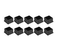 sourcing map 10Pcs Chair Leg Floor Protectors, 44 x 44mm/1.73 x 1.73inch PVC Anti-Slip Square Furniture Leg Feet Cover for Hardwood Floors Patio Chair Table Bed, Black