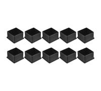 sourcing map 10Pcs Chair Leg Floor Protectors, 54 x 54mm/2.13 x 2.13inch PVC Anti-Slip Square Furniture Leg Feet Cover for Hardwood Floors Patio Chair Table Bed, Black