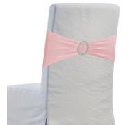 sourcing map 10Pcs Chair Sashes Chair Bow, 350x130mm Polyester Stretch Band with Buckle Slider for Banquet Party Wedding Party Events (Rose Gold)