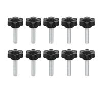 sourcing map 10Pcs Clamping Screw Knob, 25mm Dia Plum Hex Shaped Grips Knob, Plum Hex Shaped Screws Handle 1/4"-25 Male Thread for Remove Hand Tightening Knob