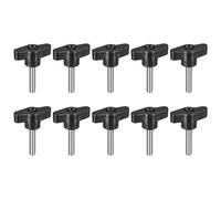 sourcing map 10Pcs Clamping Screw Knob, M6 x 30mm Metric Carbon Steel T Shaped Thumb Screws Handle for Quick Remove Hand Tightening Knob Replacement