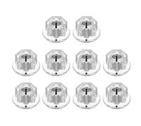 sourcing map 10pcs Clear Guitar Effect Pedal Knob, 7/16" Plastic Brass Insert Electric Guitar Knobs for Amplifier Guitar Bass Volume Control