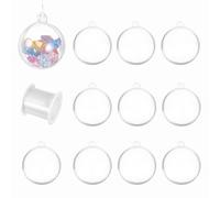sourcing map 10pcs Clear Plastic Fillable Ornaments, 70mm/2.8" Clear Acrylic Ornaments Hanging Balls with 164ft Wire DIY Christmas Ornament Decoration for Party Wedding Home Decor