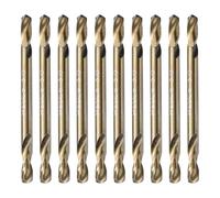 sourcing map 10Pcs Cobalt Drill Bits Double Ended 3mm/0.12" M35 High Speed Steel Twist Drill Bit Stubby Body for Hardened Steel Wood Plastic Cast Iron