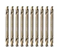 sourcing map 10Pcs Cobalt Drill Bits Double Ended 4mm/0.157" M35 High Speed Steel Twist Drill Bit Stubby Body for Hardened Steel Wood Plastic Cast Iron