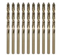 sourcing map 10pcs Cobalt Jobber Drill Bits 4.5mm / 0.177" M35 High Speed Steel HSS Twist Drilling Bit Tool for Stainless Steel Copper Wood Plastic and other Hard Materials
