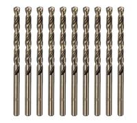 sourcing map 10pcs Cobalt Jobber Drill Bits 5mm / 0.197" M35 High Speed Steel HSS Twist Drilling Bit Tool for Stainless Steel Copper Wood Plastic and other Hard Materials
