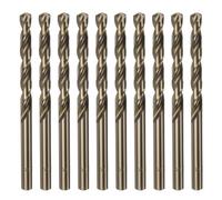 sourcing map 10pcs Cobalt Jobber Drill Bits 6mm / 0.236" M35 High Speed Steel HSS Twist Drilling Bit Tool for Stainless Steel Copper Wood Plastic and other Hard Materials