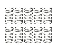 sourcing map 10Pcs Compression Spring, 15mm OD, 1mm Wire Size, 25mm Free Length, Spring Steel Construction Extended Mechanical Compression Springs for Shop and Home Repairs, Silver Tone