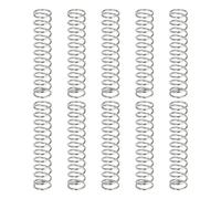 sourcing map 10Pcs Compression Springs, 0.8mm Wire Diameter x 9mm OD x 40mm Length 304 Stainless Steel Extension Spring Ballpoint Pen Pressure Springs for Shop Home Repairs, Silver