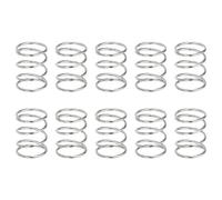sourcing map 10Pcs Compression Springs, 0.9mm Wire Diameter x 12mm OD x 15mm Length 304 Stainless Steel Extension Spring Ballpoint Pen Pressure Springs for Shop Home Repairs, Silver