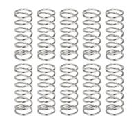 sourcing map 10Pcs Compression Springs, 0.9mm Wire Diameter x 9mm OD x 25mm Length 304 Stainless Steel Extension Spring Ballpoint Pen Pressure Springs for Shop Home Repairs, Silver