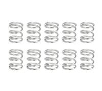 sourcing map 10Pcs Compression Springs, 1mm Wire Diameter x 9mm OD x 10mm Length 304 Stainless Steel Extension Spring Ballpoint Pen Pressure Springs for Shop Home Repairs, Silver