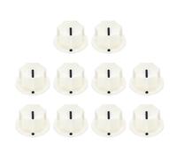 sourcing map 10pcs Cream White Guitar Effect Pedal Knob, 7/16" Plastic Brass Insert Electric Guitar Knobs for Amplifier Guitar Bass Volume Control