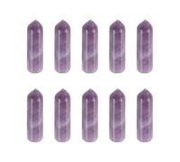 sourcing map 10Pcs Crystals Wands, Amethyst Natural Hexagonal Crystal for Chakra Meditation Wire Wrapping Home Decor Bulk Rough Stone Collection, 33 x 8mm