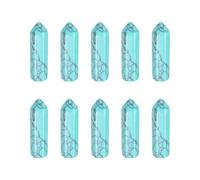 sourcing map 10Pcs Crystals Wands, Turquoise Natural Hexagonal Crystal for Chakra Meditation Wire Wrapping Home Decor Bulk Rough Stone Collection, 33 x 8mm (Lake Blue)