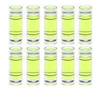 sourcing map 10pcs Cylindrical Bubble Level 8x23mm Mini Bullseye Spirit Levels for Leveling Camera Tripod Telescope Workshop Turntable Pictures Frame, Green