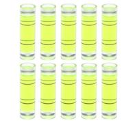 sourcing map 10pcs Cylindrical Bubble Level 9.5x34mm Mini Bullseye Spirit Levels for Leveling Camera Tripod Telescope Workshop Turntable Pictures Frame, Green