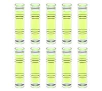 sourcing map 10pcs Cylindrical Bubble Level 9.5x40mm Mini Bullseye Spirit Levels for Leveling Camera Tripod Telescope Workshop Turntable Pictures Frame, Green