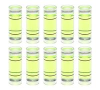 sourcing map 10pcs Cylindrical Bubble Level 9x25mm Mini Bullseye Spirit Levels for Leveling Camera Tripod Telescope Workshop Turntable Pictures Frame, Green