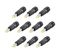 sourcing map 10pcs DC Power Adapter,Female 5.5mm x 2.1mm to 5.5mmx2.5mm Male Plug Tips, Input DC Plug Connector Yellow