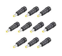 sourcing map 10Pcs DC Power Adapter,Female 5.5mmx2.1mm to 5.5mmx3.0mm Male Plug Tips, Input DC Plug Connector Yellow