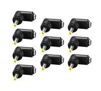 sourcing map 10pcs DC Power Connector Adapter 90 Degree Angle 4.0mm x 1.7mm Male Plug to 5.5mm x 2.1mm Female Jack Coupler Converter or Laptop CCTV Camera Strip Lighting