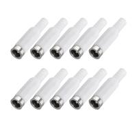 sourcing map 10pcs DC Power Female Adapter, 5.5mm x 2.1mm 1.54" DC Power Jack Plug Adapter Connector for DC Cable Adapter Replacement Repairing, White