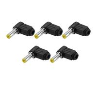 sourcing map 10pcs DC Power Male Adapter, 5.5mm x 2.1mm 1.02" Trigger DC Power Jack Plug Adapter Connector for DC Cable Adapter Replacement Repairing, Black