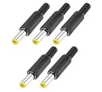 sourcing map 10pcs DC Power Male Adapter, 5.5mm x 2.1mm 2" DC Power Jack Plug Adapter Connector for DC Cable Adapter Replacement Repairing, Black