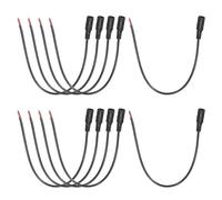 sourcing map 10pcs DC Power Pigtails Cable, 5.5 x 2.1mm Female Barrel Plug Connector to Bare Wire Open End for CCTV Camera, DVR, LED Strip, 30cm Black