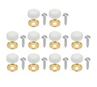 sourcing map 10Pcs Decorative Mirror Screws with Caps, 16mm Alloy Fixing Screw Covers, Mirror Screws Fasteners for Furniture, Crafts, Advertising Hardware, White