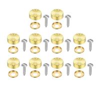 sourcing map 10Pcs Decorative Mirror Screws with Caps, 16mm Alloy Fixing Screw Covers, Mirror Screws Fasteners for Furniture, Signage, Advertising Hardware, Gold