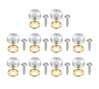 sourcing map 10Pcs Decorative Mirror Screws with Caps, 16mm Alloy Fixing Screw Covers, Mirror Screws Fasteners for Furniture, Signage, Advertising Hardware, Silver