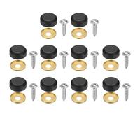sourcing map 10Pcs Decorative Mirror Screws with Caps, 16mm Alloy Fixing Screw Covers, Mirror Screws Fasteners for Furniture, Crafts, Advertising Hardware, Charcoal Black