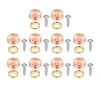 sourcing map 10Pcs Decorative Mirror Screws with Caps, 16mm Alloy Fixing Screw Covers, Mirror Screws Fasteners for Furniture, Signage, Advertising Hardware, Light Gold