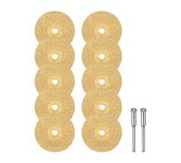 sourcing map 10pcs Diamond Cutting Wheel 22mm Titanium Coating Cut Off Discs Diamond Cutting Wheels Replacement with 2pcs 3mm Mandrel for Rotary Tools