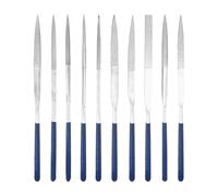 sourcing map 10Pcs Diamond File Knife Set 4 x 160mm 100 Grit Diamond Needle Files for Metal Glass Wood Stone Grinding Polishing Engraving, Silver