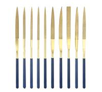 sourcing map 10Pcs Diamond File Knife Set 5 x 180mm 120 Grit Diamond Needle Files for Metal Glass Wood Stone Grinding Polishing Engraving, Gold