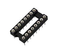 sourcing map 10pcs DIP IC Chip Socket Adaptor 2.54mm Pitch 7.6 Row Pitch 2 Row 16 Round Pins Soldering