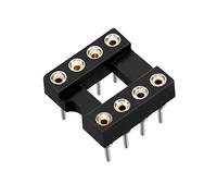 sourcing map 10pcs DIP IC Chip Socket Adaptor 2.54mm Pitch 7.6 Row Pitch 2 Row 8 Round Pins Soldering