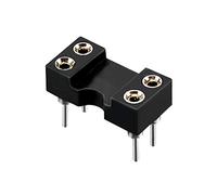 sourcing map 10pcs DIP IC Chip Socket Adaptor Solder Type 2.54mm Pitch Dual Row 4 Round Pin 7.6 Row Pitch