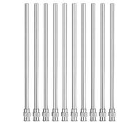 sourcing map 10pcs Dispensing Needles 8 Gauge 4 Inch Stainless Steel Blunt Tip Luer Connector for Refilling Glue Oil Thick Liquids Ink Lab Use, Silver