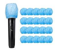 sourcing map 10Pcs Disposable Microphone Cover, Non-Woven Classic Retro Dynamic Vocal Microphone Windscreen PodMic Covers for KTV, Recording Room, Stage Performance, Blue