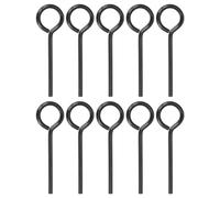 sourcing map 10pcs Dogging Hex Key Wrench 1/8" SAE Metal Dog Door Keys Spanner with O-Ring Full Loop for Push Bar Emergency Exit Devices, Black