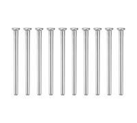 sourcing map 10Pcs Door Hinge Pins, 3.5 Inch Removable Interior Door Security Hinges Pin Screws Replacement Closing Pins Closer for Repair Residential Wood Door Parts, Nickel Silver