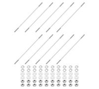 sourcing map 10pcs Double Ended Stud Screws, M3x130mm 304 Stainless Steel Dual Threaded Rod Bolts with Nuts and Flat & Lock Washers Double End Threaded Stud Screw Bolt for House Maintenance