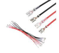 sourcing map 10Pcs Double Head Female Spade Crimp Terminal with Insulating Sleeve 4.8mm, Female Spade Quick Connector Assortment Kit with 20cm Wires, Flame Retardant Cover