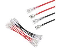 sourcing map 10Pcs Double Head Female Spade Crimp Terminal with Insulating Sleeve 6.3mm, Female Spade Quick Connector Assortment Kit with 10cm Wires, Flame Retardant Cover